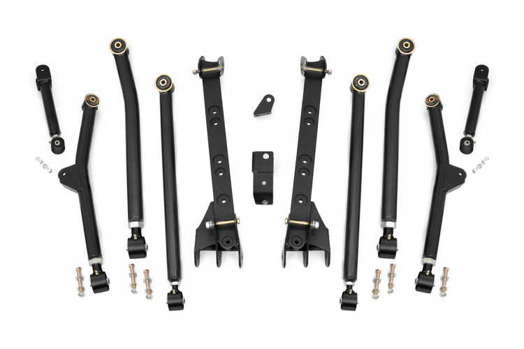 Rough Country 4-6 In Long Arm Upgrade Kit 97-06 Jeep Wrangler - Click Image to Close